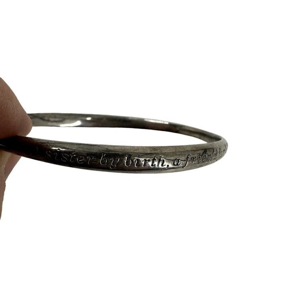 Silver Bracelet 925 Stamped - Engraved A Sister by Birth, a friend for life - Picture 1 of 8